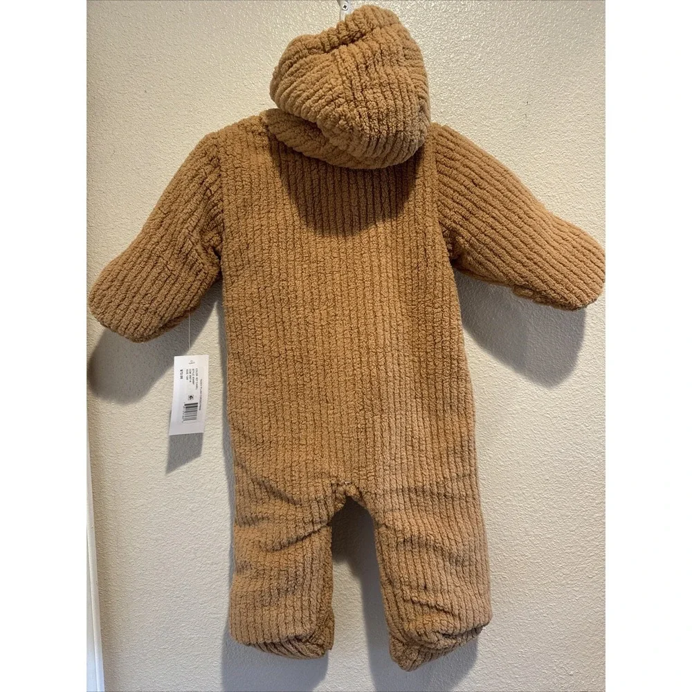 Rothschild Plush Pram Hooded Snowsuit Baby 12 Mo Full Zip Teddy Bear NEW w/ Tags